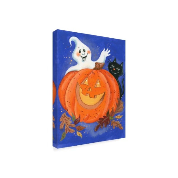 Beverly Johnston 'Pumpkin, Ghost And Cat' Canvas Art,24x32